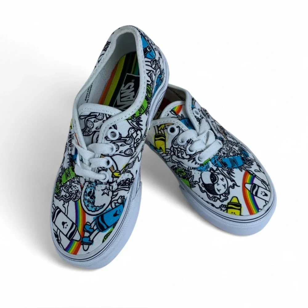 Vans Kids UNISEX Crayola DIY/Sketch Your Way Skate Shoe Size 12 EUC (S681)